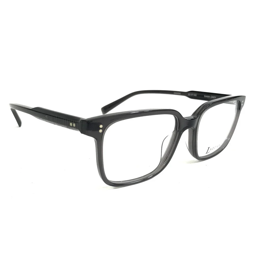 Lazzaro Eyeglasses Frames DAVIDE DARK GREY Rectangle Full Rim 53-17-145